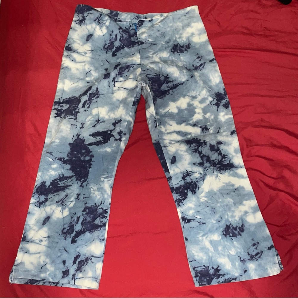 Blue tie dye pants